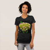 Elegante zachte groene roze bloemhortensia's t-shirt (Voorkant volledig)