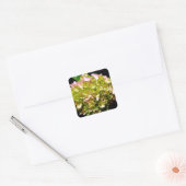 Elegante zachte groene roze bloemhortensia's vierkante sticker (Envelop)