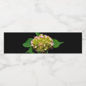 Elegante zachte groene roze bloemhortensia's waterfles etiket (Enkel label)