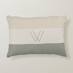 Elegante zachte immergroen, off white, tan & bruin accent kussen