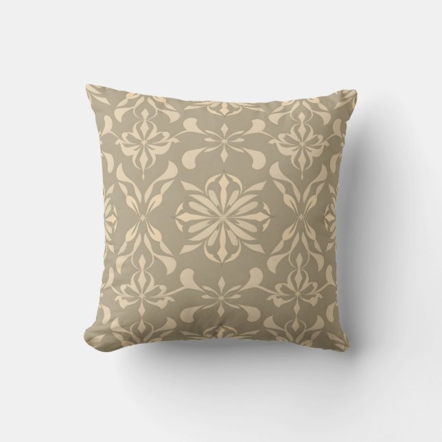Elegante Zachte Kleur Herhalend Patroon Kussen (Voorkant)