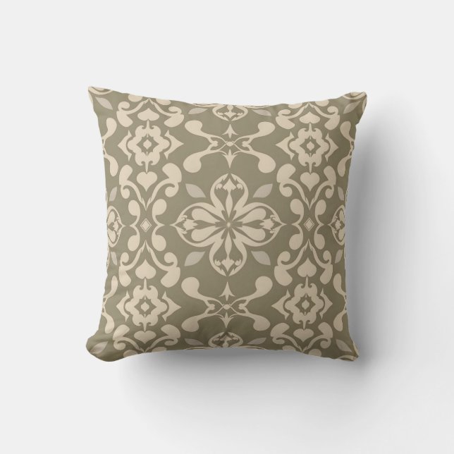 Elegante Zachte Kleur Herhalend Patroon Kussen (Voorkant)