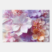 Elegante zachte kleuren 3D roze bloemblaadjes bloe Inpakpapier Vel (Voorkant 3)