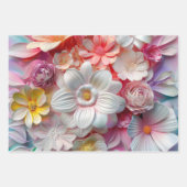 Elegante zachte kleuren 3D roze bloemblaadjes bloe Inpakpapier Vel (Voorkant)