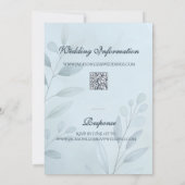 Elegante zachte koelblauwe botanische script bruil kaart (Achterkant)