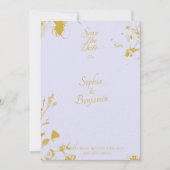 Elegante zachte lavendel & metaal goud Save the Da Kaart (Voorkant)