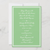 Elegante zachte munt + witte aangepaste paren douc kaart (Achterkant)