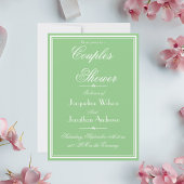 Elegante zachte munt + witte aangepaste paren douc kaart