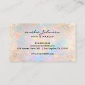 Elegante zachte opal make-up & haarstyling visitekaartje (Achterkant)