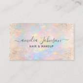 Elegante zachte opal make-up & haarstyling visitekaartje (Voorkant)