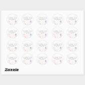 Elegante zachte paarse blos bloemige dankjewel ronde sticker (Vel)