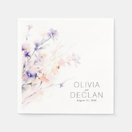 Elegante zachte Paarse en blush bloemen Servet