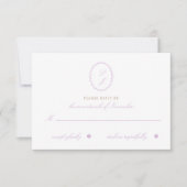 Elegante Zachte Paarse Trouwreactie Kaart (Voorkant)