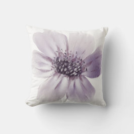 Elegante Zachte Paarse Waterverf Bloem Worp Kussen