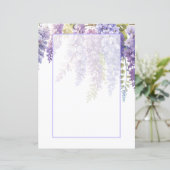 Elegante zachte paarse waterverf floral wisteria (Staand voorkant)