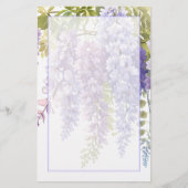 Elegante zachte paarse waterverf floral wisteria briefpapier (Voorkant)