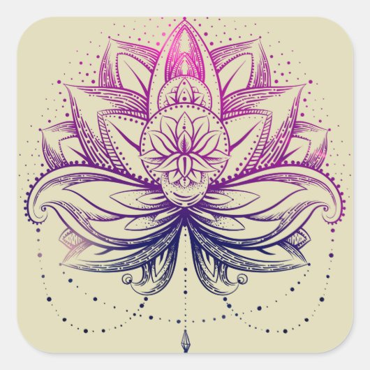 Elegante zachte Paarse Waterverf Lotus / Lily flo Vierkante Sticker (Voorkant)