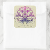 Elegante zachte Paarse Waterverf Lotus / Lily flo Vierkante Sticker (Tas)