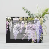 Elegante zachte paarse waterverf wisteria bruiloft kaart (Staand voorkant)