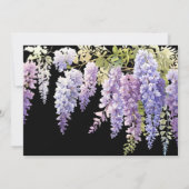 Elegante zachte paarse waterverf wisteria bruiloft kaart (Achterkant)