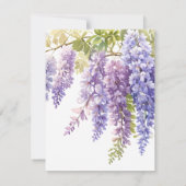 Elegante zachte paarse waterverf wisteria bruiloft save the date (Achterkant)