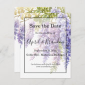 Elegante zachte paarse waterverf wisteria bruiloft save the date (Voorkant / Achterkant)