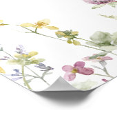 Elegante zachte pastel bloemenbruiloft zitkaart poster (Hoek)