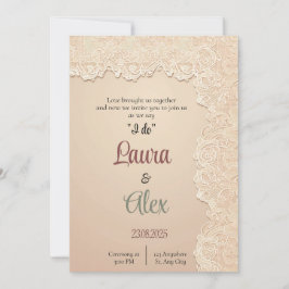 Elegante zachte pastel bruiloft uitnodiging