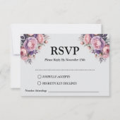Elegante zachte pastel Floral - RSVP Kaartje (Voorkant)