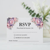 Elegante zachte pastel Floral -  RSVP Kaartje (Staand voorkant)