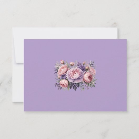 Elegante zachte pastel Floral -  RSVP Kaartje (Achterkant)