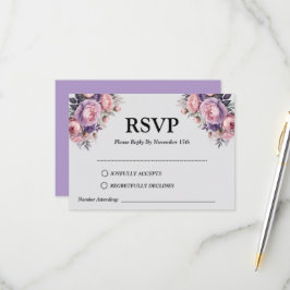 Elegante zachte pastel Floral -  RSVP Kaartje