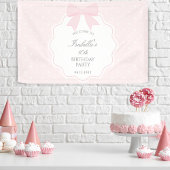 Elegante zachte pastel roze boog meisje verjaardag spandoek