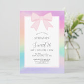 Elegante zachte pastel roze boog zoet 16 verjaarda kaart (Staand voorkant)