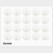 Elegante zachte pastel wilde bloem botanische dank ronde sticker (Vel)