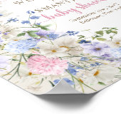 Elegante zachte pastel wilde bloemen roze blauw We Poster (Hoek)