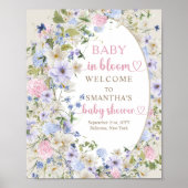 Elegante zachte pastel wilde bloemen roze blauw We Poster (Voorkant)