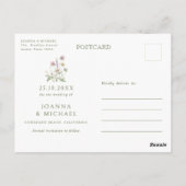 Elegante zachte pastel Wildflower Boho Bewaar de d Briefkaart (Achterkant)