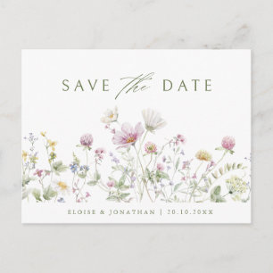 Elegante zachte pastel Wildflower Boho Bewaar de d Briefkaart