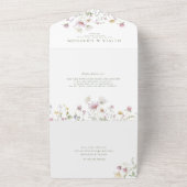 Elegante zachte pastel Wildflower Botanische bruil All In One Uitnodiging (Buitenkant)