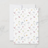 Elegante zachte pastel Wildflower Botanische bruil Bedankkaart (Achterkant)