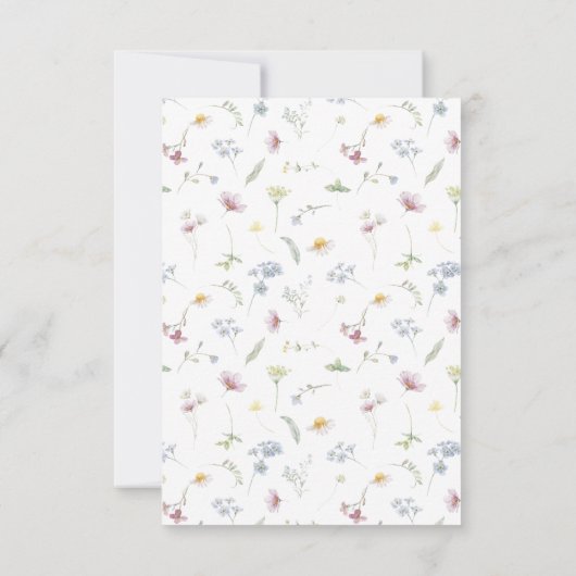 Elegante zachte pastel Wildflower Botanische bruil Bedankkaart (Achterkant)