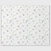 Elegante zachte pastel Wildflower Botanische bruil Cadeaupapier (Vlak)