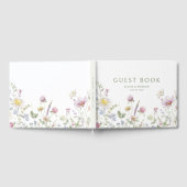 Elegante zachte pastel Wildflower Botanische bruil Gastenboek (Volledig)