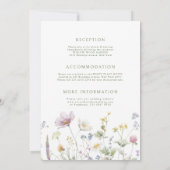 Elegante zachte pastel Wildflower Botanische bruil Kaart (Achterkant)