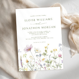 Elegante zachte pastel Wildflower Botanische bruil Kaart