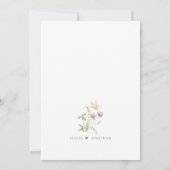 Elegante zachte pastel Wildflower Botanische bruil Kaart (Achterkant)