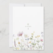 Elegante zachte pastel Wildflower Botanische bruil Kaart (Achterkant)