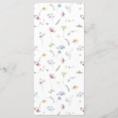 Elegante zachte pastel Wildflower Botanische bruil Menu (Achterkant)