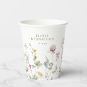 Elegante zachte pastel Wildflower Botanische bruil Papieren Bekers (Voorkant)